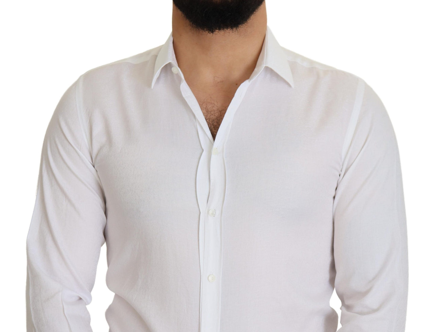 Elegant Slim Fit White Cotton Shirt