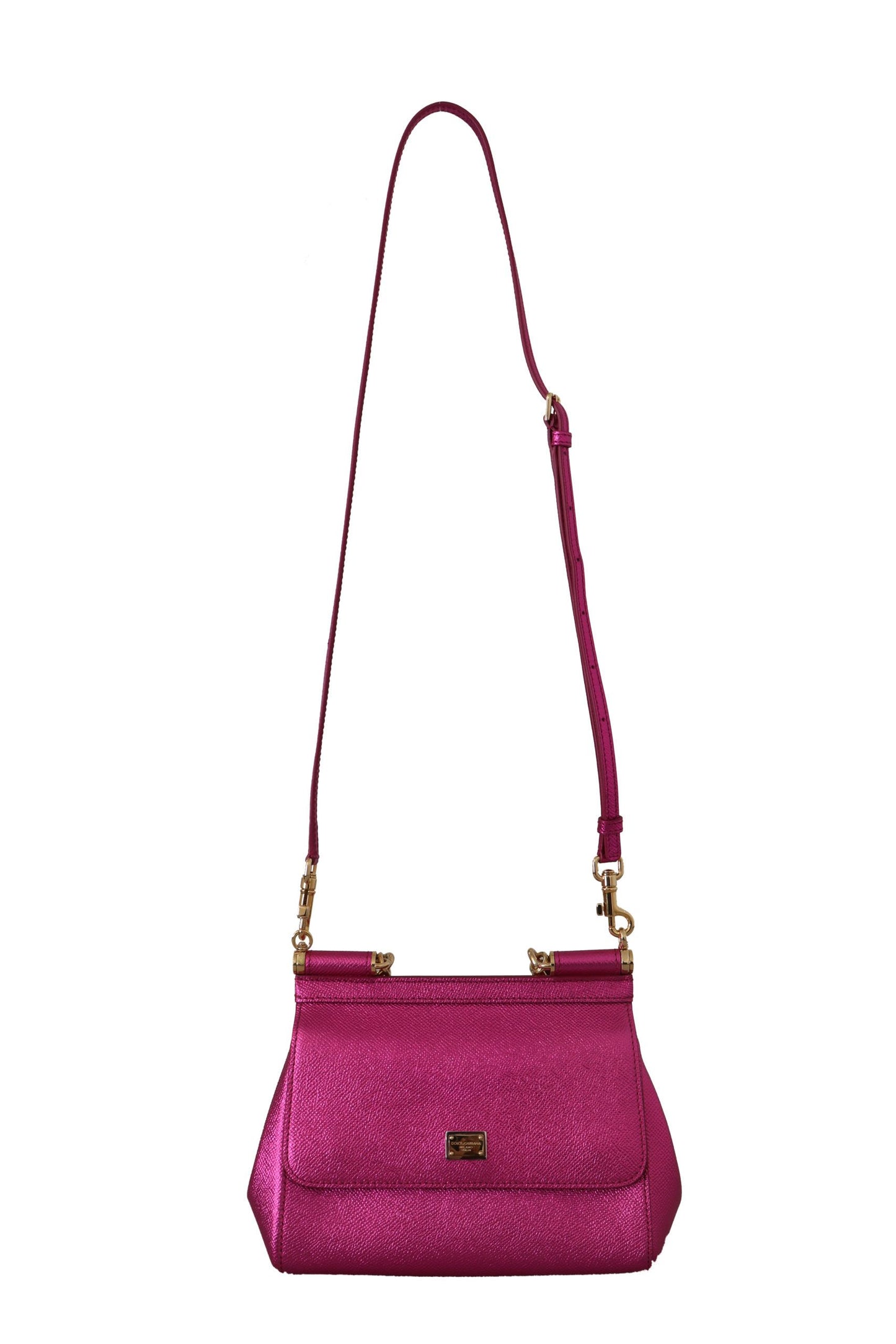 Elegant Sicily Pink Leather Shoulder Bag