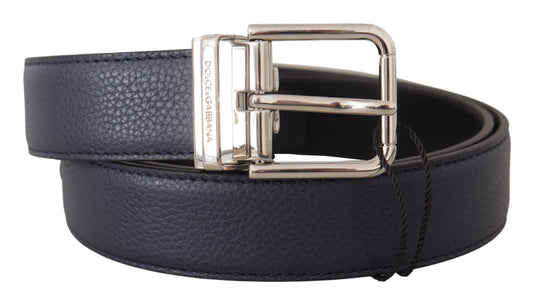 Elegant Navy Blue Leather Belt