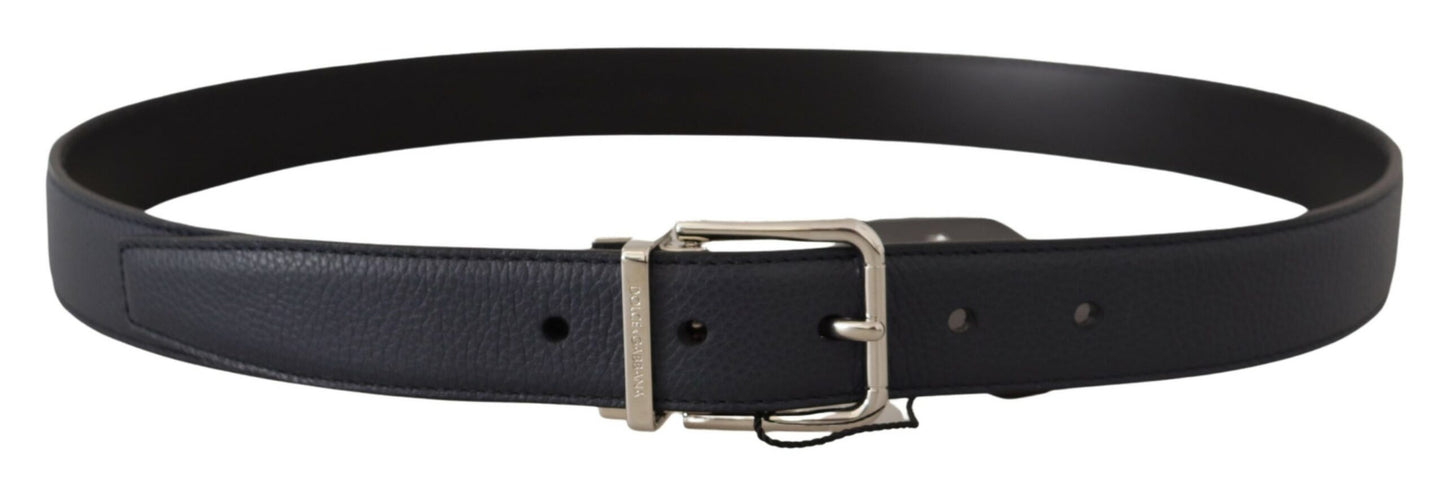 Elegant Navy Blue Leather Belt