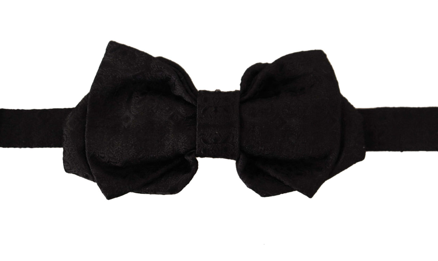 Elegant Silk Black Bow Tie