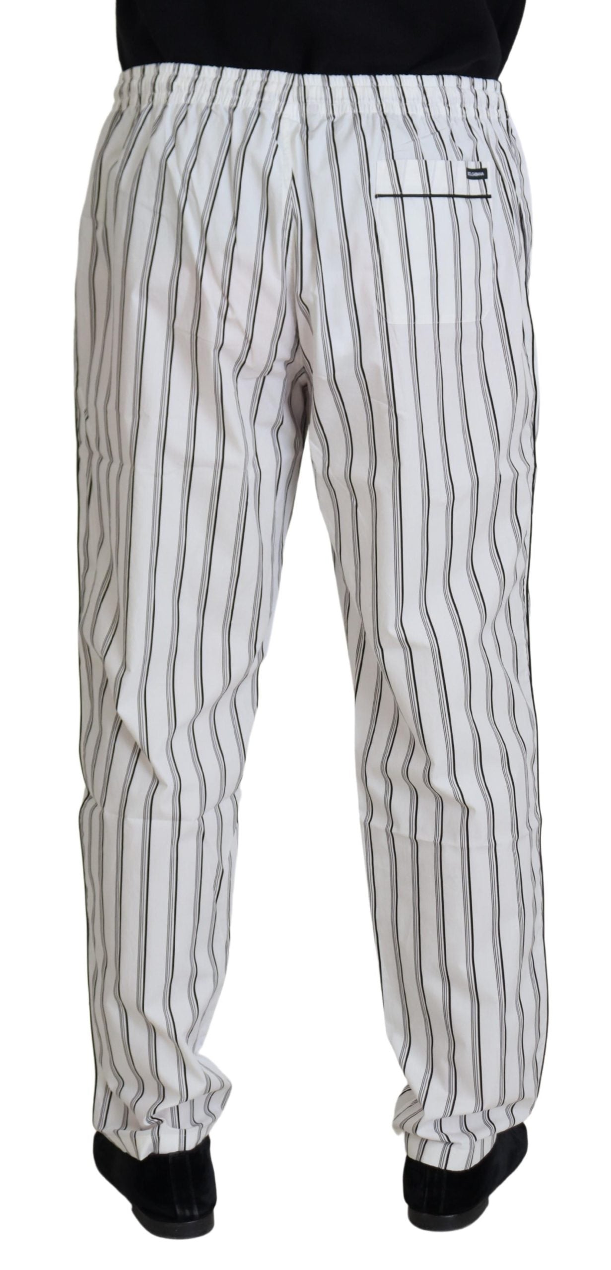 Elegant White Striped Pajama Pants