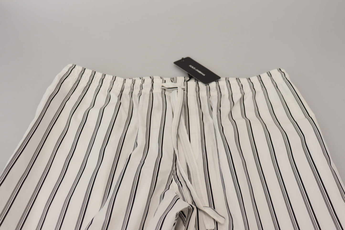 Elegant White Striped Pajama Pants