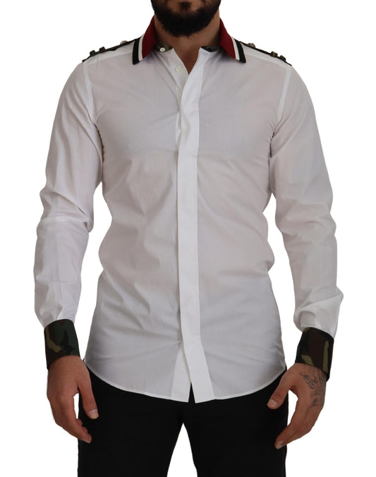 Elegant Slim Fit White Cotton Dress Shirt