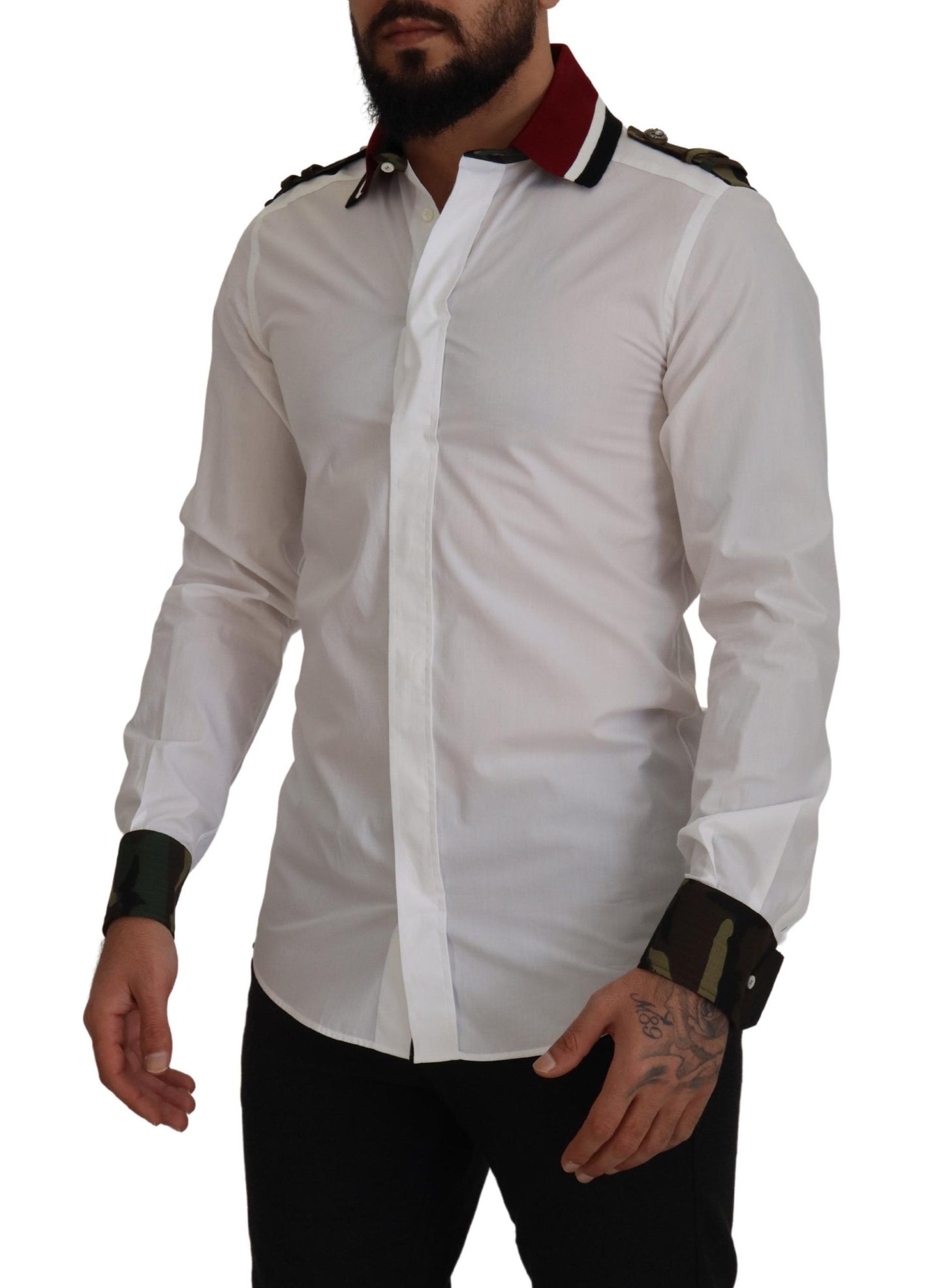 Elegant Slim Fit White Cotton Dress Shirt