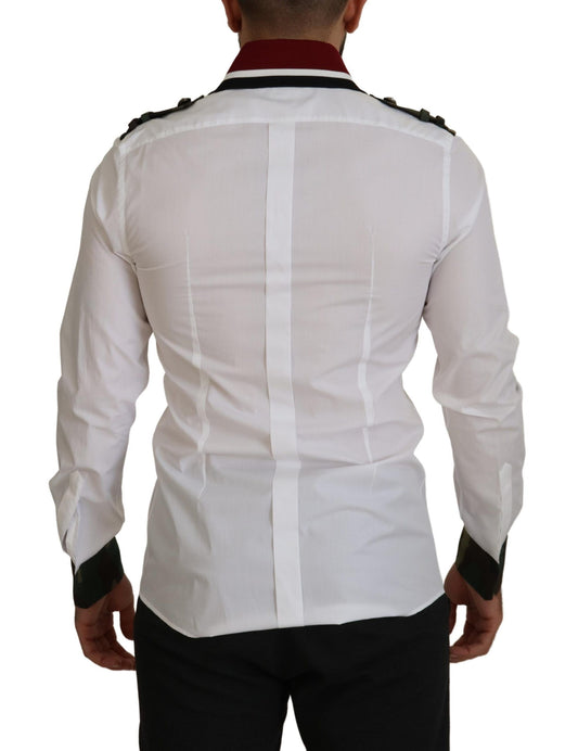 Elegant Slim Fit White Cotton Dress Shirt