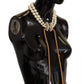 Elegant Gold-Tone Faux Pearl Charm Necklace