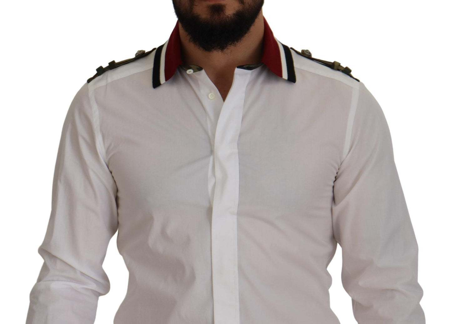 Elegant Slim Fit White Cotton Dress Shirt