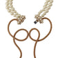 Elegant Gold-Tone Faux Pearl Charm Necklace