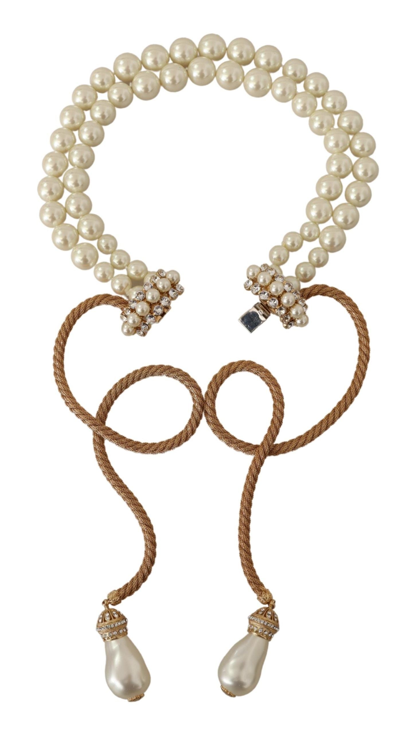 Elegant Gold-Tone Faux Pearl Charm Necklace