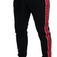 Black Cotton Logo Sweatpants Jogging Pants