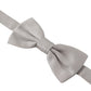 Chic Gray Silk Bow Tie