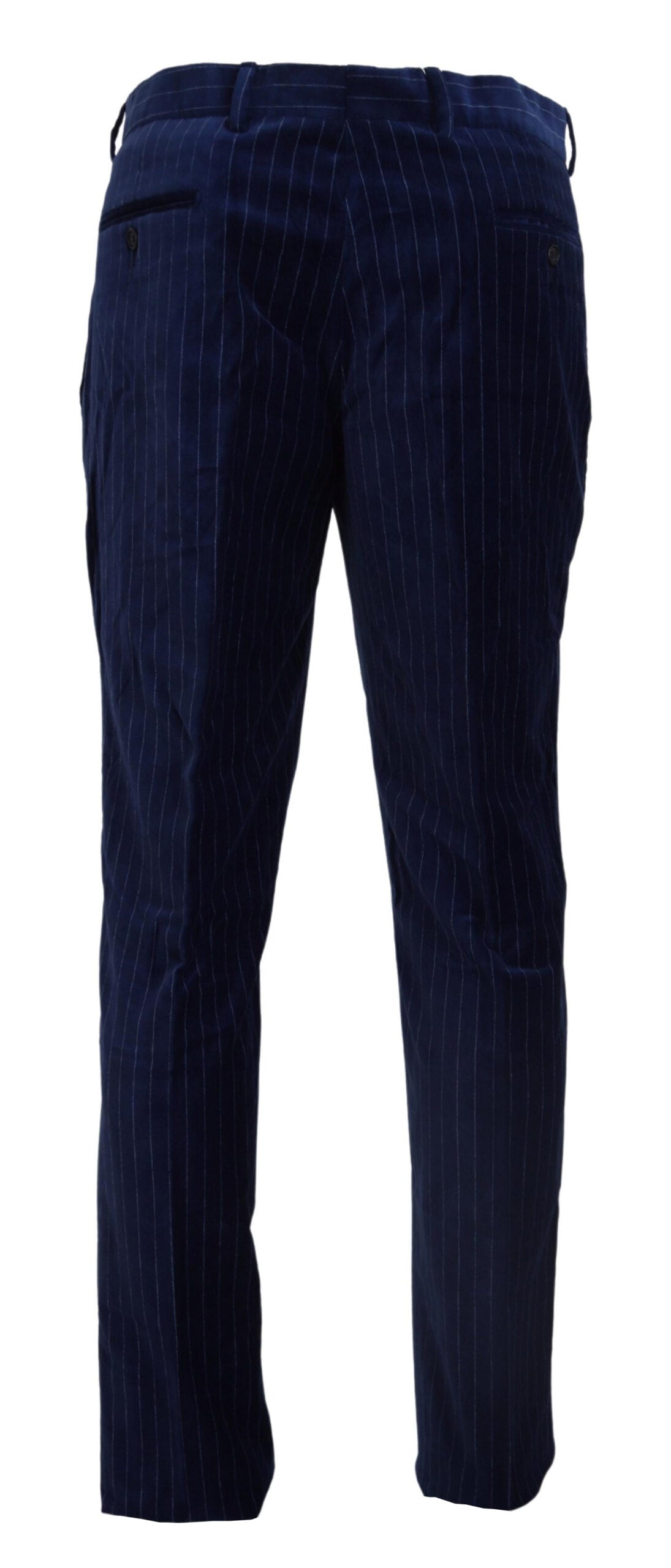 Elegant Striped Blue Dress Pants