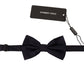 Elegant Blue Silk Bow Tie