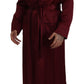 Elegant Bordeaux Silk Jacket Robe