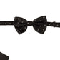 Elegant Black Silk Polka Dot Bow Tie