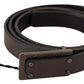 Elegant Leather Belt with Metal Buckle