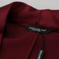 Elegant Bordeaux Silk Jacket Robe