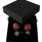Chic Red Crystal Clip-On Dangling Earrings