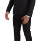 Sleek Black Three-Piece Wool Silk Suit