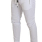 White Polyester Trousers D.N.A. Milano Pants