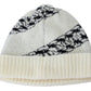 Chic Off-White Wool Beanie with Logo Motive