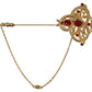 Elegant Gold-Tone Silver Brooch Pin