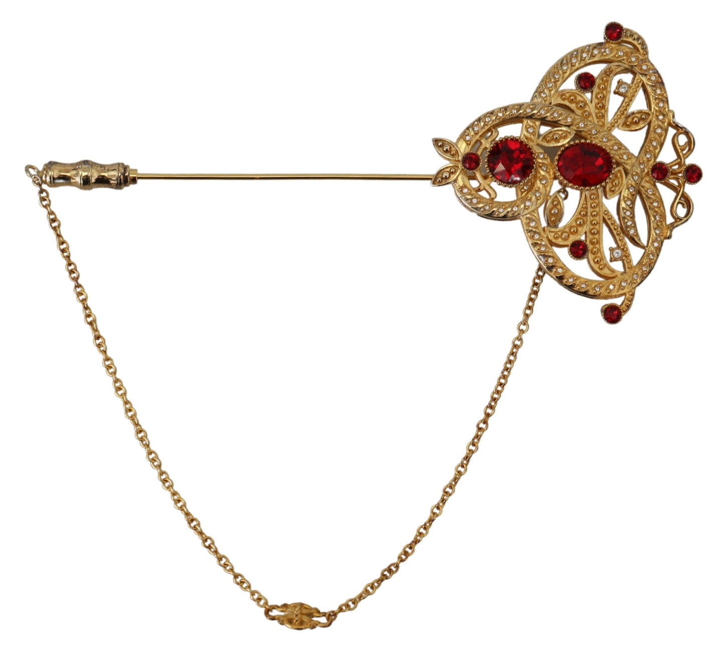 Elegant Gold-Tone Silver Brooch Pin