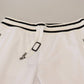 White Polyester Trousers D.N.A. Milano Pants