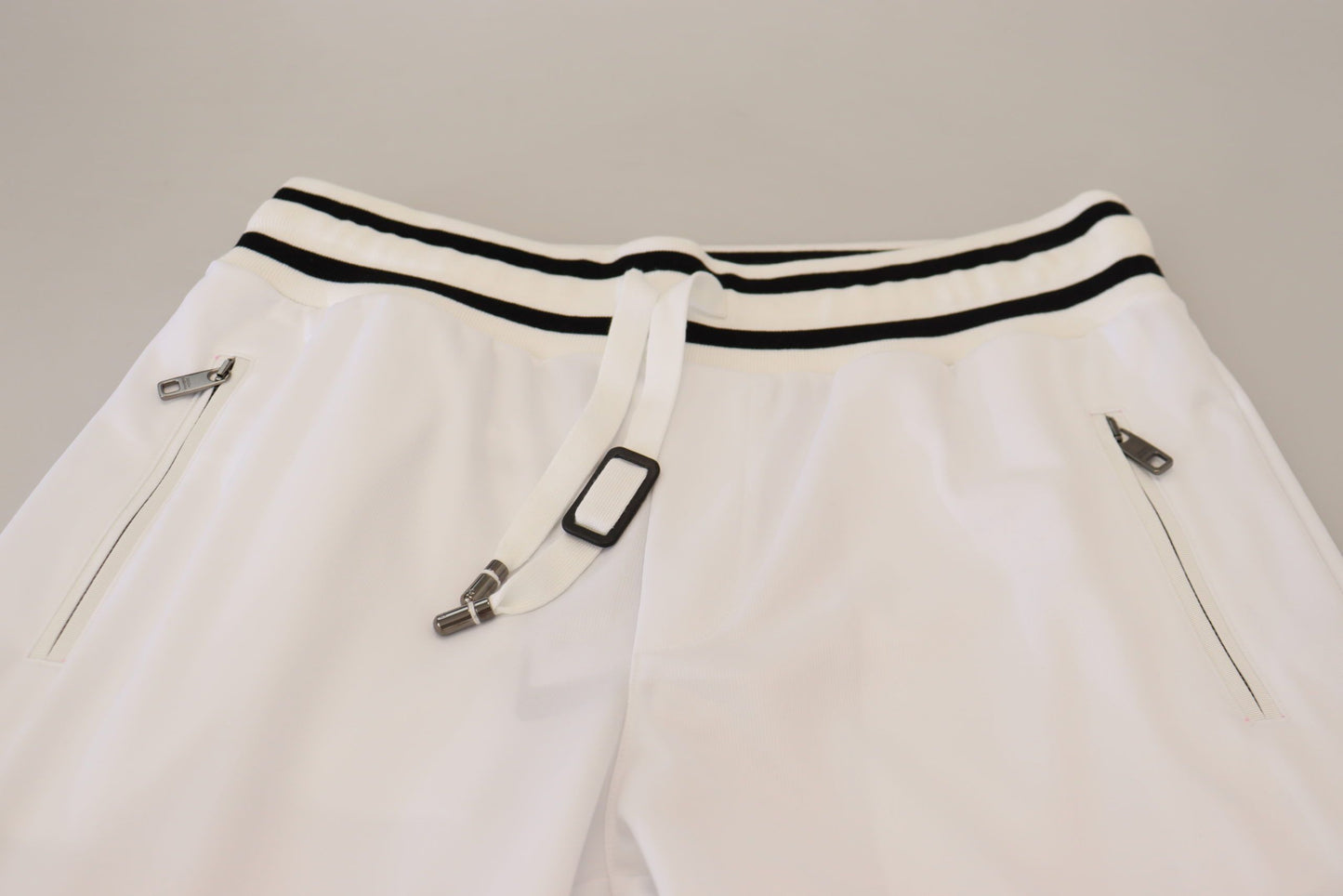 White Polyester Trousers D.N.A. Milano Pants