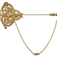 Elegant Gold-Tone Silver Brooch Pin