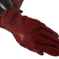 Elegant Burgundy Leather Gloves for Men