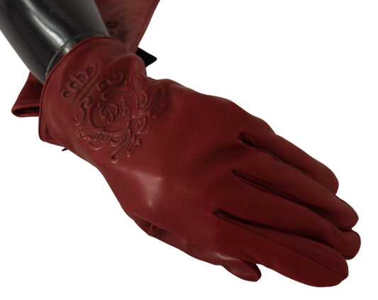 Elegant Burgundy Leather Gloves for Men