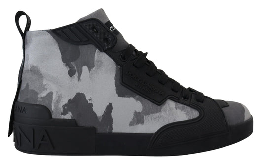 Camo Gray High-Top Sneakers