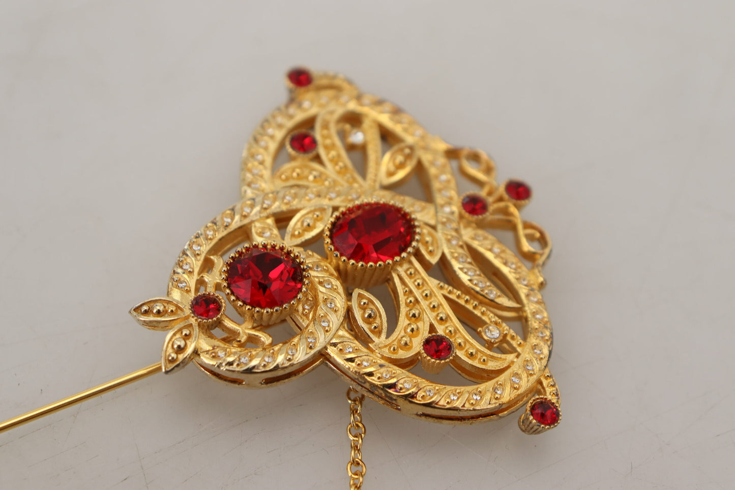 Elegant Gold-Tone Silver Brooch Pin