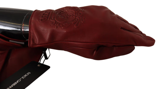 Elegant Burgundy Leather Gloves for Men