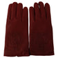 Elegant Burgundy Leather Gloves for Men