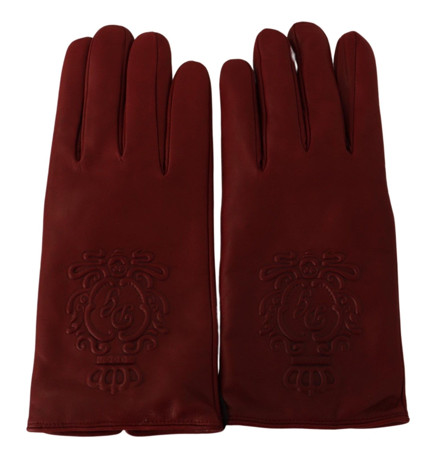 Elegant Burgundy Leather Gloves for Men