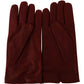 Elegant Burgundy Leather Gloves for Men