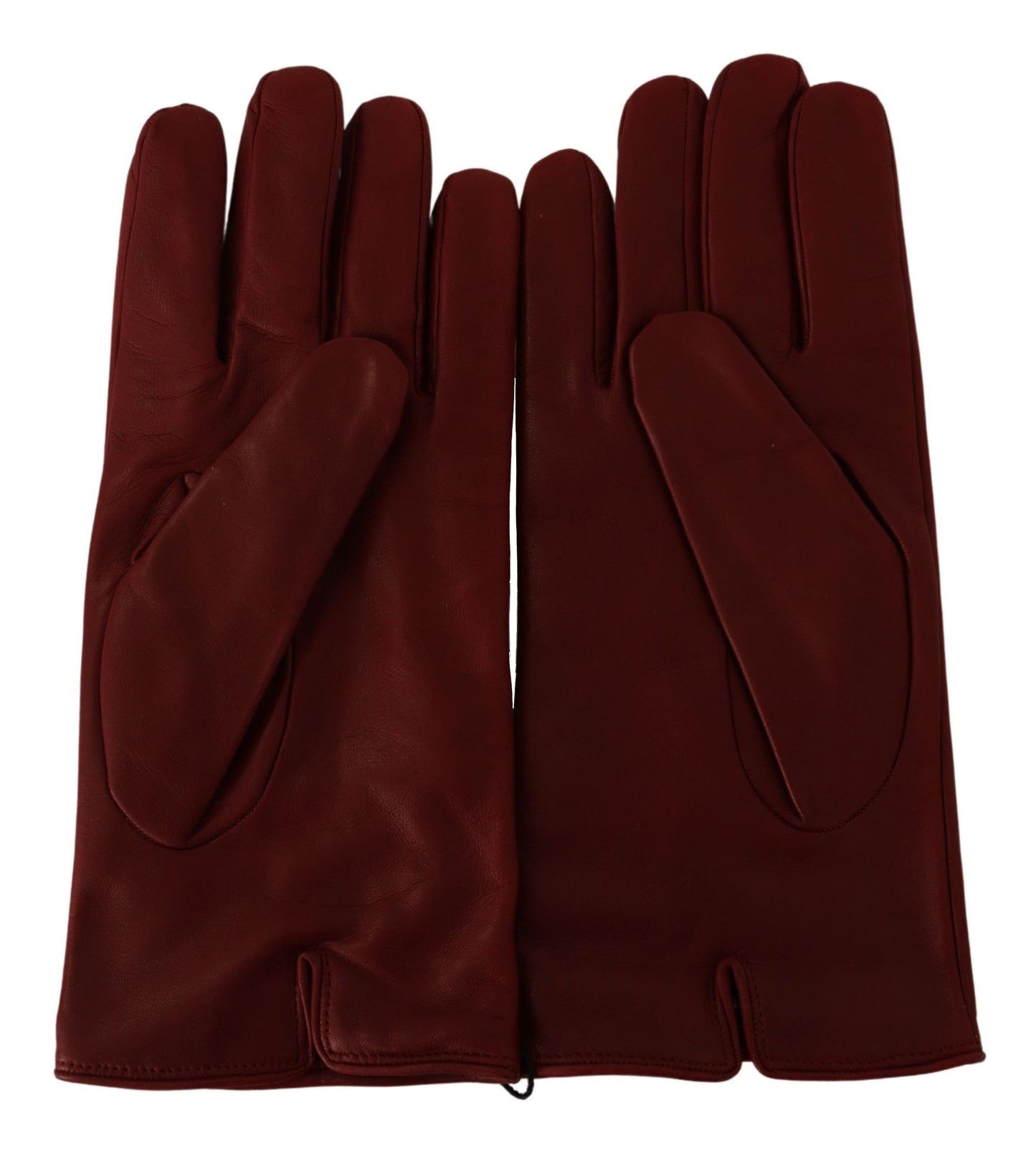 Elegant Burgundy Leather Gloves for Men