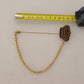 Elegant Gold Tone Glass-Accented Brooch Pin