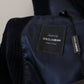Elegant Black Cotton Long Cardigan Jacket