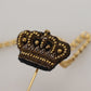 Elegant Gold Tone Glass-Accented Brooch Pin