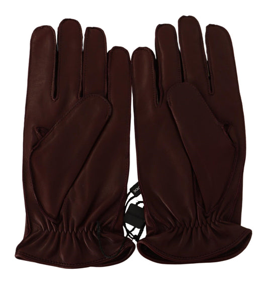 Elegant Burgundy Leather Gloves