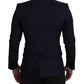 Blue Wool Single Breasted Coat Blazer