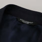 Blue Wool Single Breasted Coat Blazer