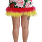 Floral Elegance High Waist Mini Skirt