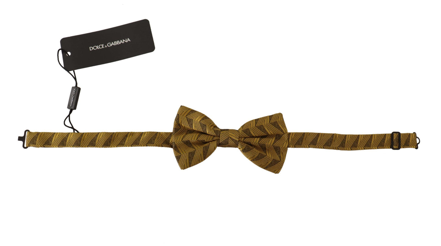 Elegant Gold Silk Bow Tie