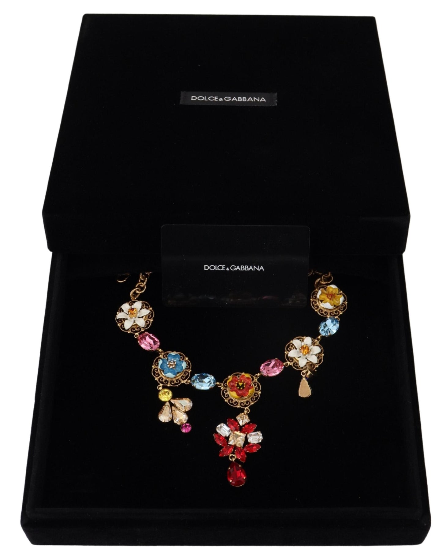 Elegant Multicolor Crystal Gold Necklace