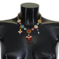 Elegant Multicolor Crystal Gold Necklace